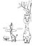 Sketch of two funny giraffes