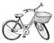 Sketch of urban female bicycle with basket