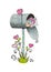 A sketch of a vintage mailbox with a decorative heart on the handle