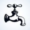 Sketch of water tap. Vector illustration