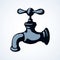 Sketch of water tap. Vector illustration