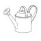 Sketch watering can for the garden. Watering can isolated on a white background. Vector