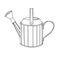 Sketch watering can for the garden. Watering can isolated on a white background. Vector