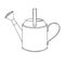 Sketch watering can for the garden. Watering can isolated on a white background. Vector