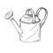 Sketch watering can for the garden. Watering can isolated on a white background. Vector