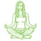 Sketch woman meditation in lotus pose