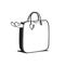 Sketch of a women\\\'s bag. Stylish bag. Travel women\\\'s bag.