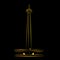 Sketch of Yellow and Orange Monas - Jakarta Indonesia Capital City Landmark / Public Park Area, at Black Background