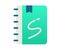 Sketchbook sketch bookmark single isolated icon with gradient style