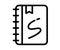 Sketchbook sketch bookmark single isolated icon with outline style