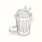 Sketched full trash bin desktop icon