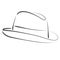 Sketched man s fedora hat.