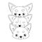 Sketches of cute heads of chihuahua on white background. Vector illustration of hand drawn doggies in funny situation