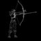 Sketches silhouettes attractive female archer bending a bow and aiming in the target