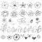 Sketchy Doodle Flowers Vector