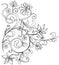 Sketchy Doodle Ornate Scroll Vector