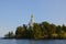 Skete of St. Nicholas in Valaam Monastery, in Lake Ladoga on clear day. A horizontal photo of beautiful nature in Karelia