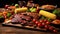 skewers table bbq food