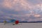 Ski Airplane at dawn on the Frozen Laberge Lake