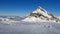 Ski area on the Diablerets glacier, Switzerland. Clear winter da