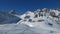 Ski area Pizol, summit station and mountains