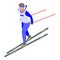 Ski biathlon icon, isometric style