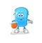 Ski board dribble basketball character. cartoon mascot vector