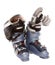 Ski boot\'s helmet glove and mask goggles