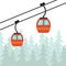 Ski cable lift icon for ski and winter sports.