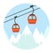 Ski cable lift icon for ski and winter sports.