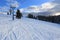 Ski chair lift in a ski resort in the carpathians