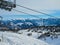 Ski chairlift in alpine resort