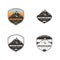 Ski Club, Mountains Explorer Labels. Vintage hand drawn mountain winter camp badges. Outdoor adventure ski camp logo
