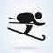 Ski, Cross country skier. Simple vector modern icon design illustration