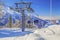 Ski elevator in the resort `Laura, GAZPROM`. Near Sochi, Russia on January 31, 2016.