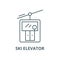 Ski elevator vector line icon, linear concept, outline sign, symbol