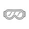 Ski goggles linear icon