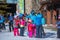 Ski Instructors teaching skiers in Sunny Day in Grandvalira Ski Station in Andorra
