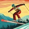 Ski jump sports illustration - made with Generative AI tools