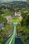 Ski jumping venue in Zakopane, summertime aerial view