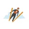 Ski jumping winter sport isolated cartoon vector illustration