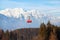 Ski lift in Alps, beautiful winter mountain landscape of Patscherkofel, Igls, Austria