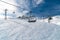 Ski lift in arosa switzerland blue sky