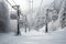 ski lift chairs ascending a snow-covered slope