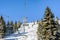 Ski lift with chairs in Kopaonik resort in Serbia