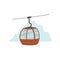 Ski lift gondola isolated vector illustration