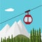 Ski Lift Gondola Snow Mountains, Forest