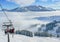 Ski lift mountain winter panorama