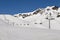 Ski lift in mountains