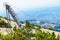 Ski lift in mountains, Mont Ventoux in France